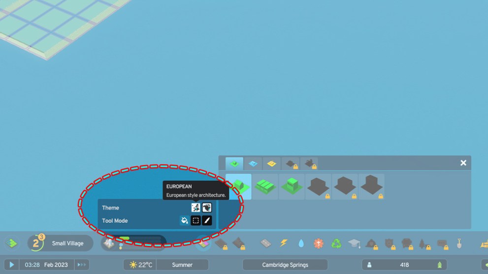Theme selector in Cities Skylines 2