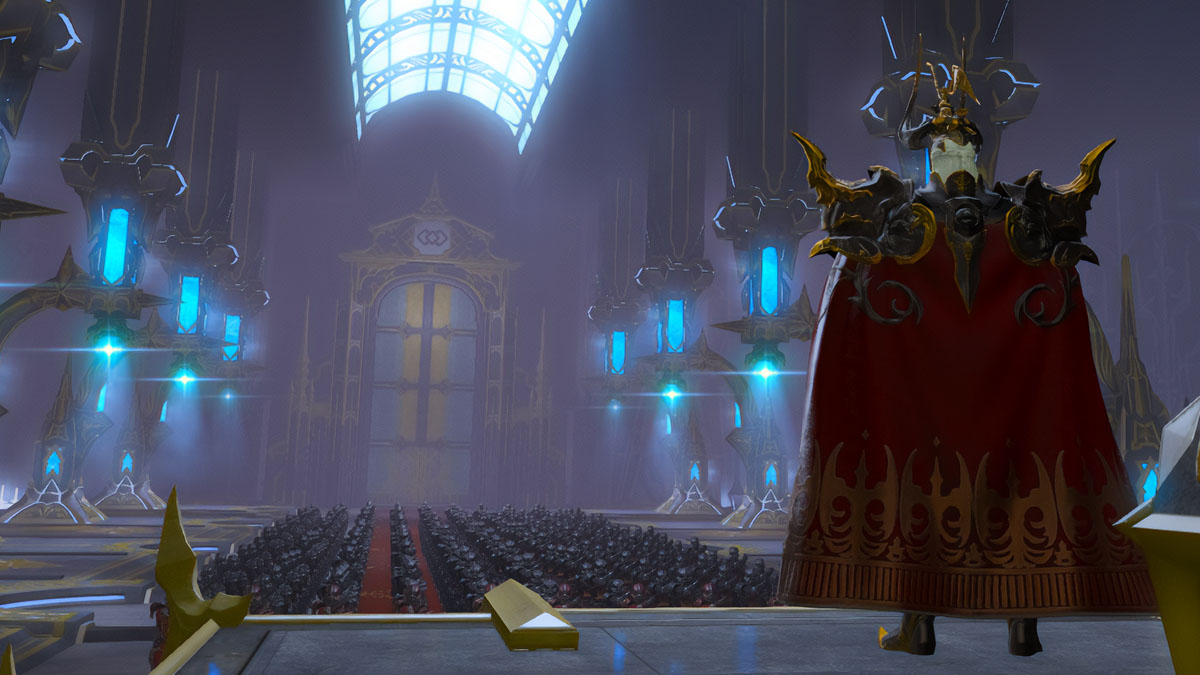 Varis zos Galvus addressing Garlean soldiers in Final Fantasy 14