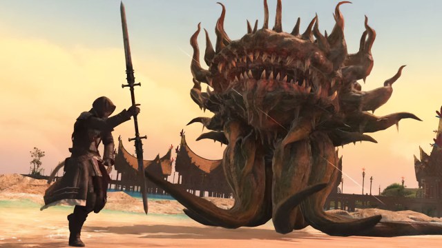 Viper gameplay screenshot. The Viper is fighting a morbol in Final Fantasy XIV