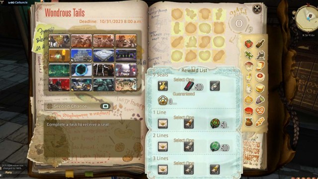 Wondrous Tails journal in Final Fantasy 14