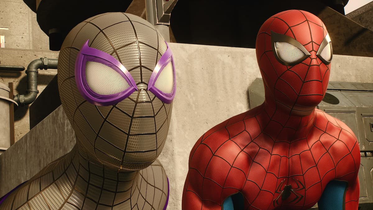 Miles and Peter in Spider-Man 2