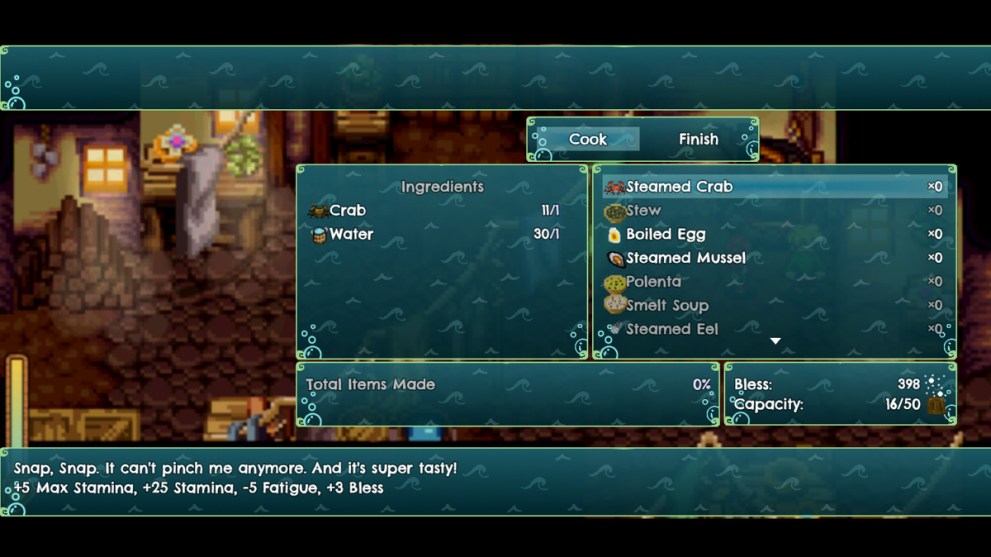 Harvest Island cooking menu