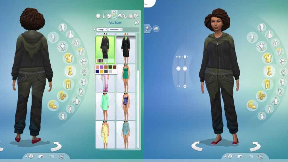 Dark green and Black Onesie in The Sims 4