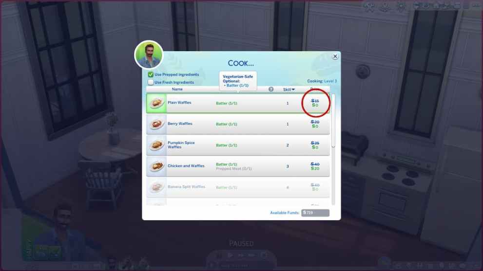 Benefits of Prepped Ingredients in The Sims 4