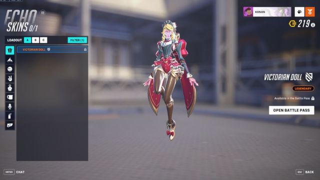 Echo's Victorian Doll skin in Overwatch 2