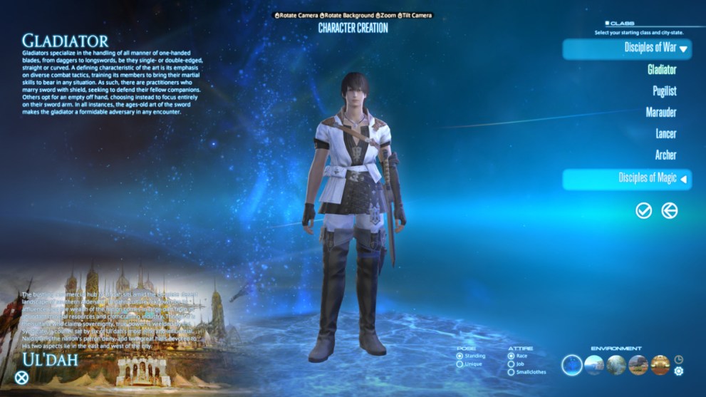 Final Fantasy 14 how to pick a starting class