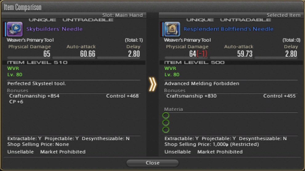 Final Fantasy 14 how to understand gear stats