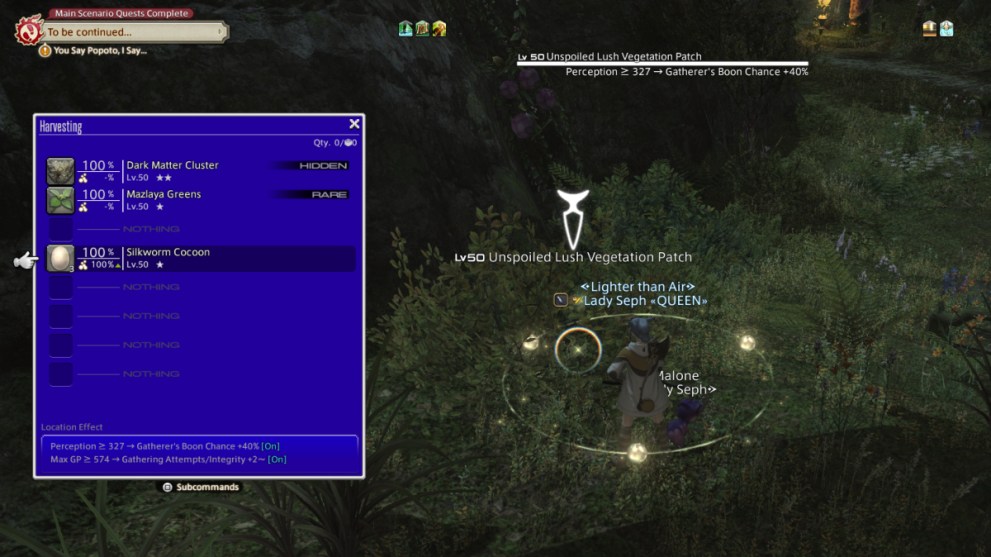 Final Fantasy 14 where to find Silkworm Cocoons