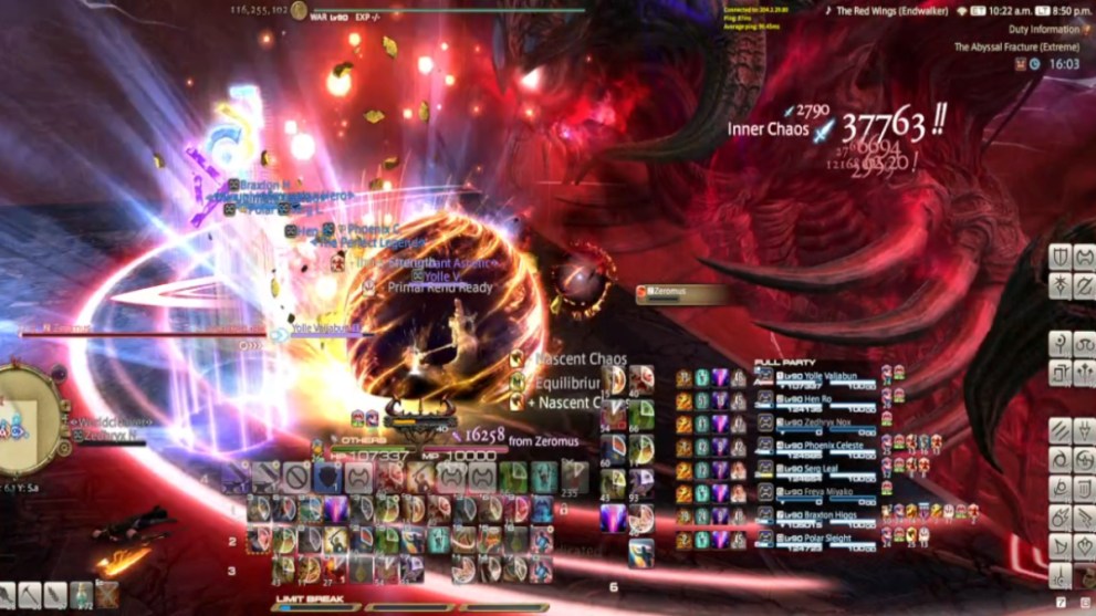Final Fantasy 14 a player beat Zeromus Extreme with eight Warrior tanks