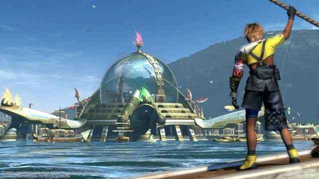 tidus on boat approaching docks 