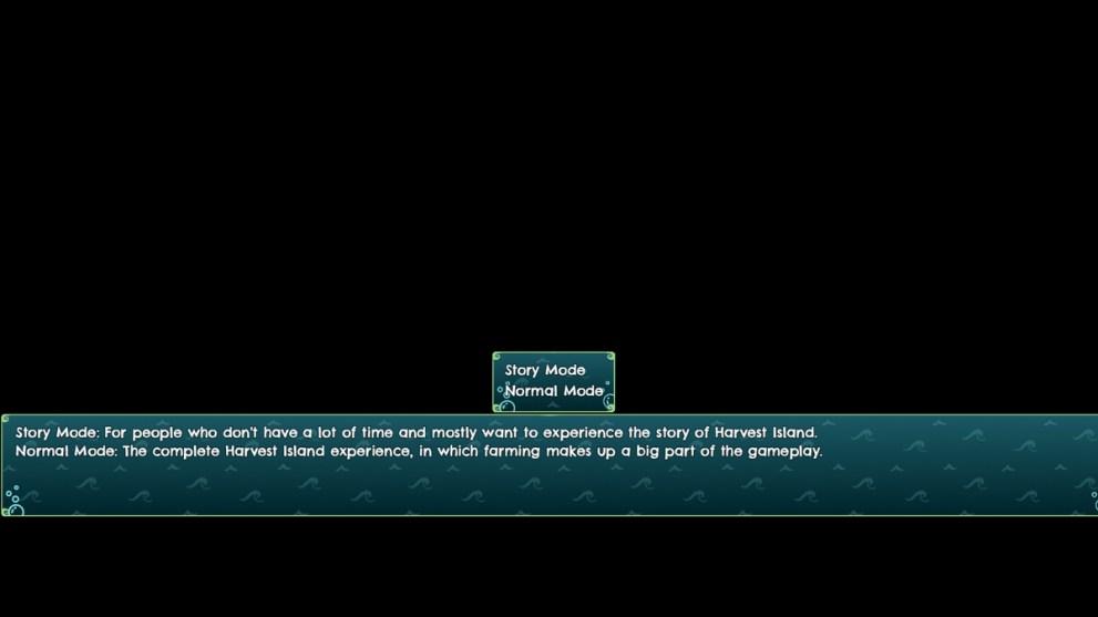 Game mode settings on Harvest Island