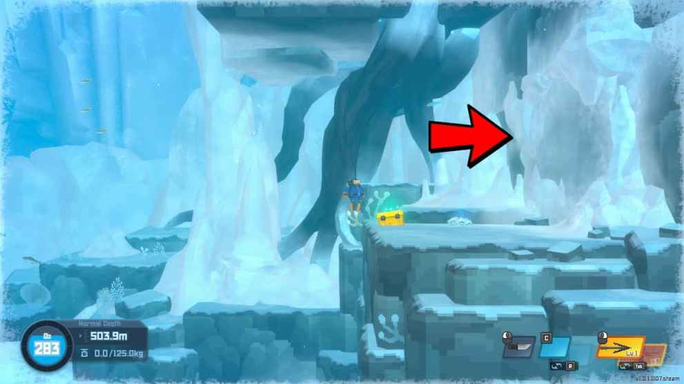 Dave the Diver Trapped in the Glacial Cave Quest Start Location