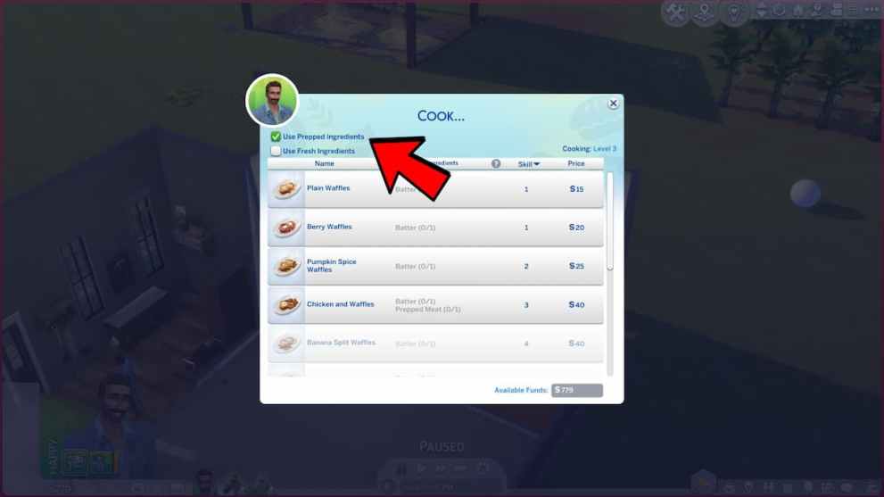Waffle Recipes with Prepped Ingredients in The Sims 4 Home Chef Hustle