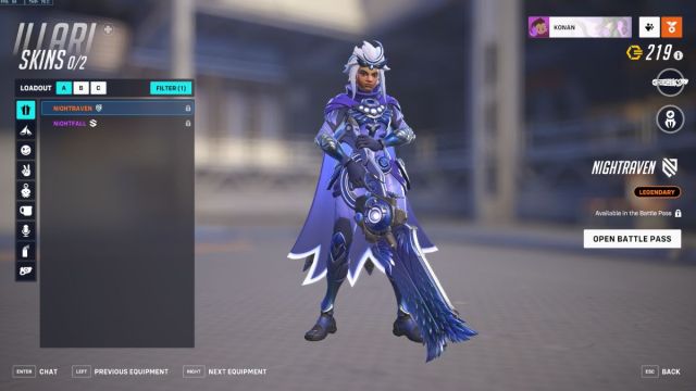 Illari's Nightraven skin in Overwatch 2