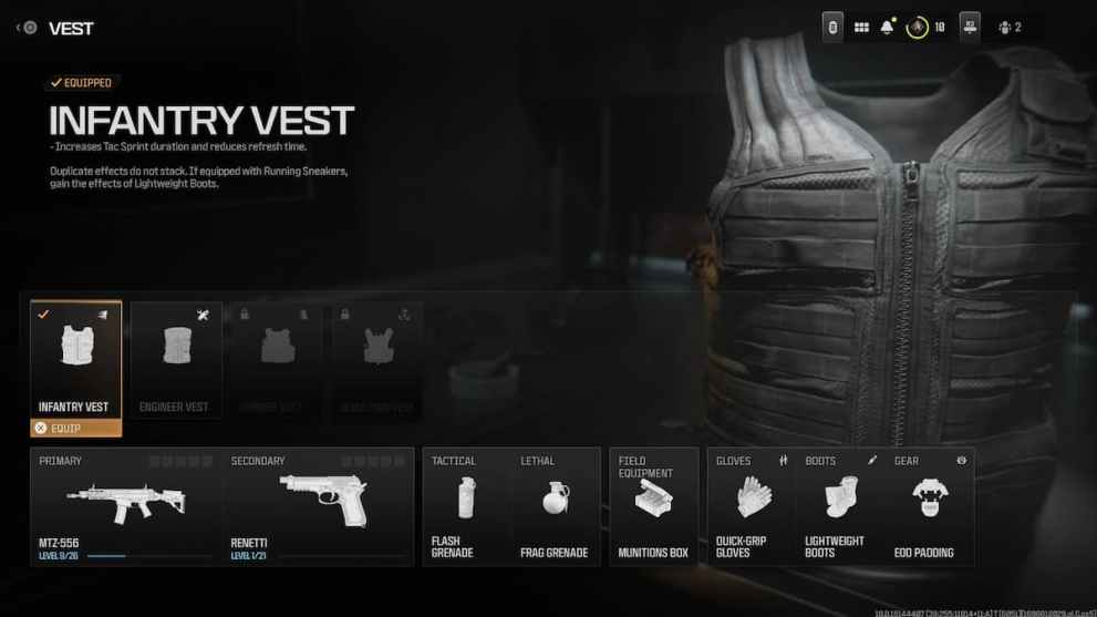 Infantry Vest in Modern Warfare 3