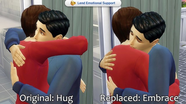 Sims hugging