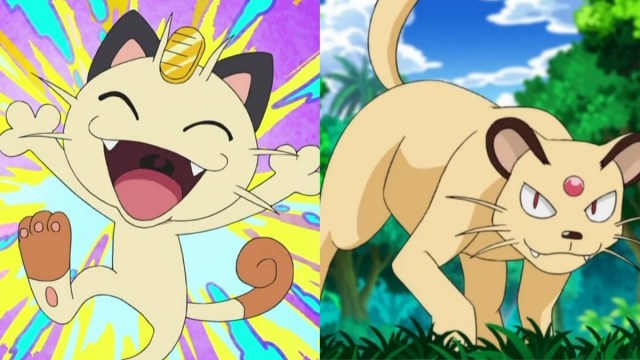 Meowth and Persian in the Pokemon anime