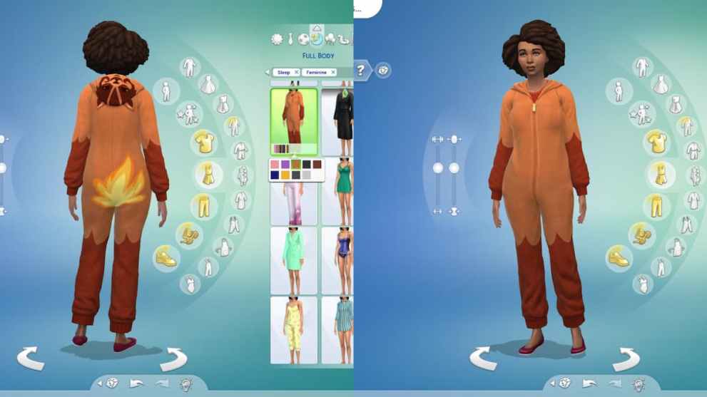 Orange Onesie in The Sims 4