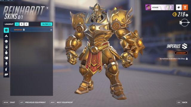 Reinhardt's Imperius skin in Overwatch 2