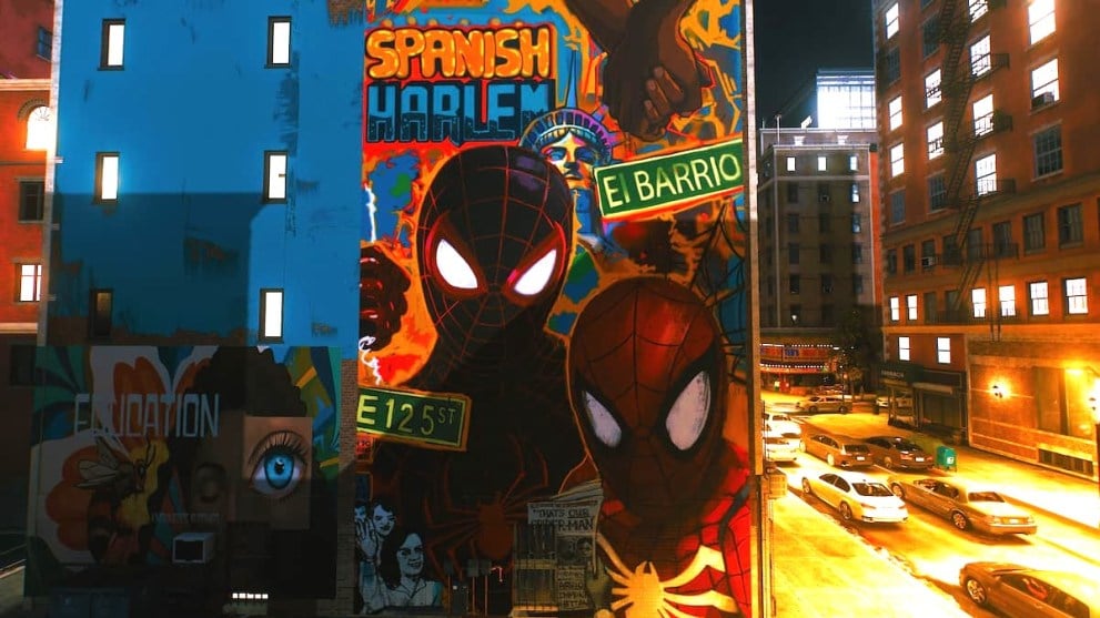 Spider-Men Mural in Marvel's Spider-Man 2