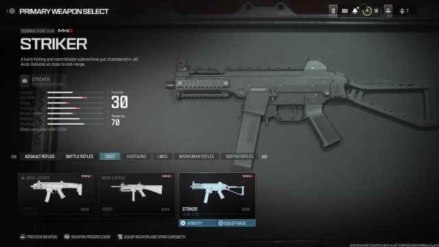 Striker Submachine Gun in Modern Warfare 3