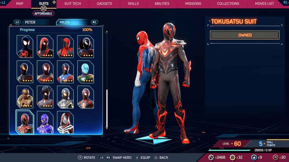 Tokusatsu Suit in Marvel's Spider-Man 2