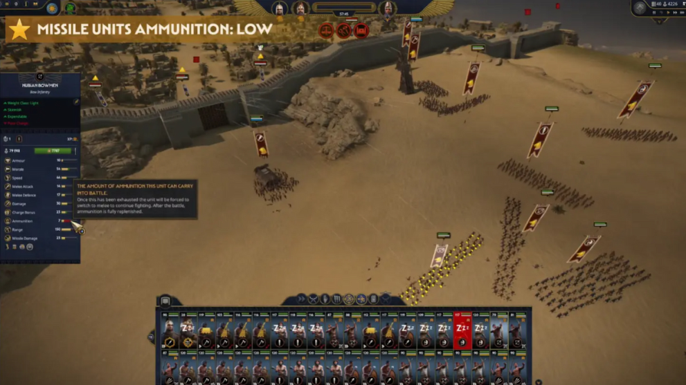 armies advancing at the border in total war pharoah