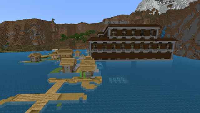 Woodland Mansion, Village, and Sea Temple Seed in Minecraft