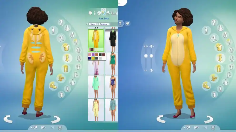 Yellow Onesie in Sims 4