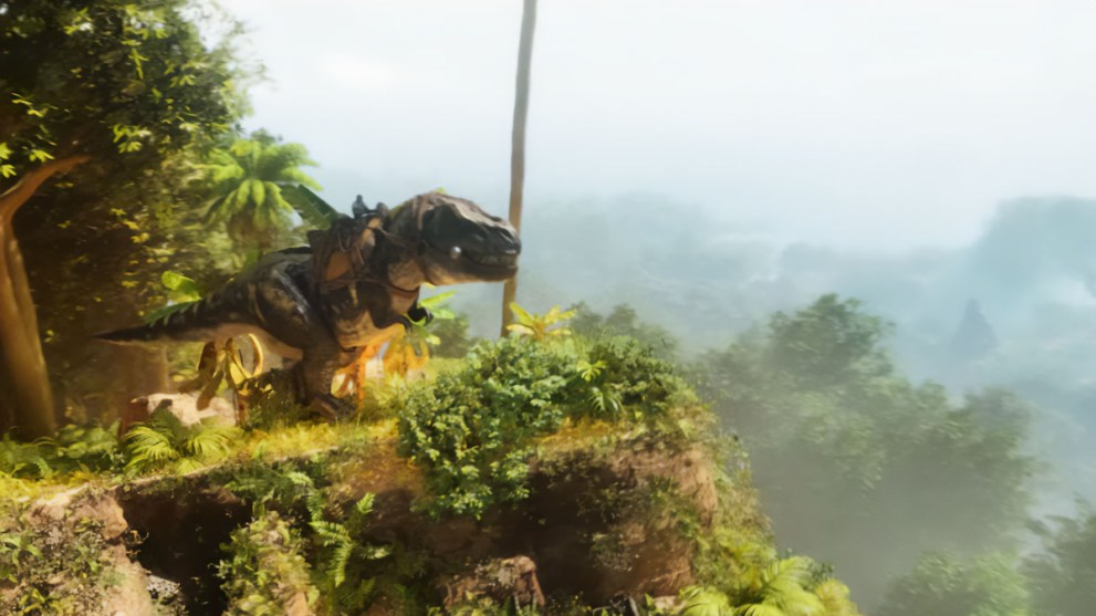 A dinosaur mount in ARK Survival Ascended