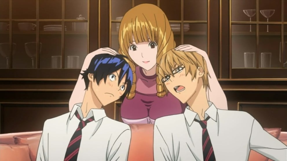 Bakuman Main Characters Having Head Patted by Woman (Best Anime You Can Watch on Hulu)