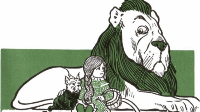 The Cowardly Lion with Dorothy and Toto, L. Frank Baum and W.W. Denslow 