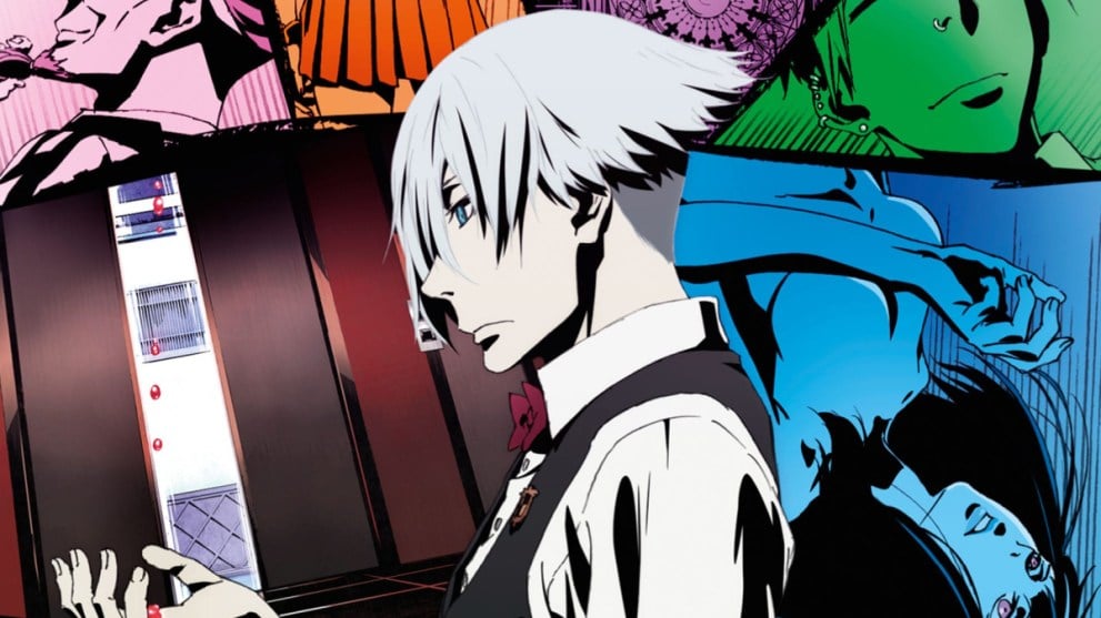 Death Parade Decim Looking at Blood in Hand (Best Anime You Can Watch on Hulu)