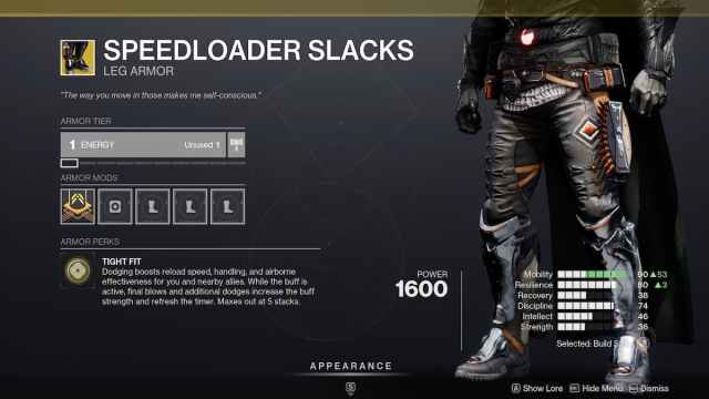 Speedloader Slacks Exotic Armor in Destiny 2