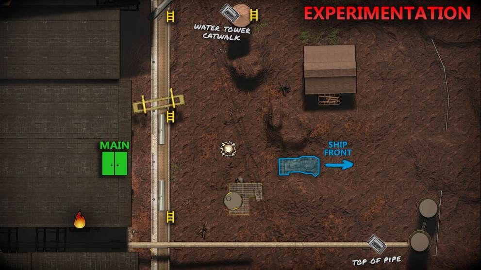 A top-down map of the moon Experimentation in Lethal Company