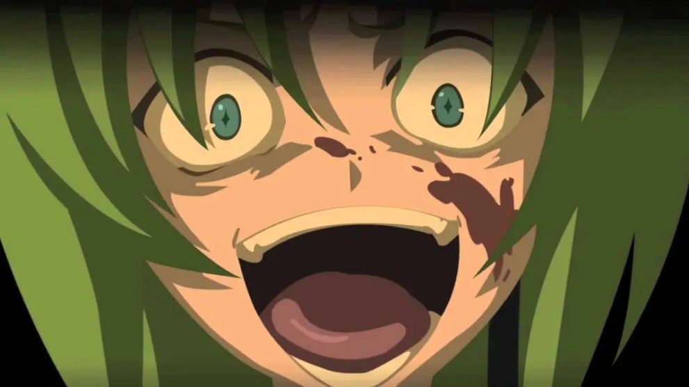 Higurashi Green-Haired Character Laughing Maniacally