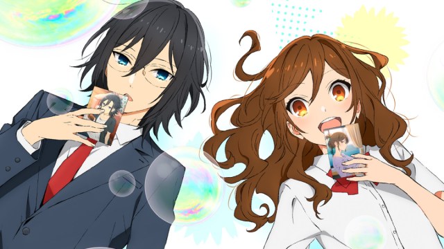 Horimiya Main Couple Laying Down Together With Photos of True Selves (Best Anime You Can Watch on Hulu)