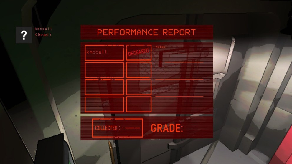 View of Performance Report Showing Dead Player in Lethal Company