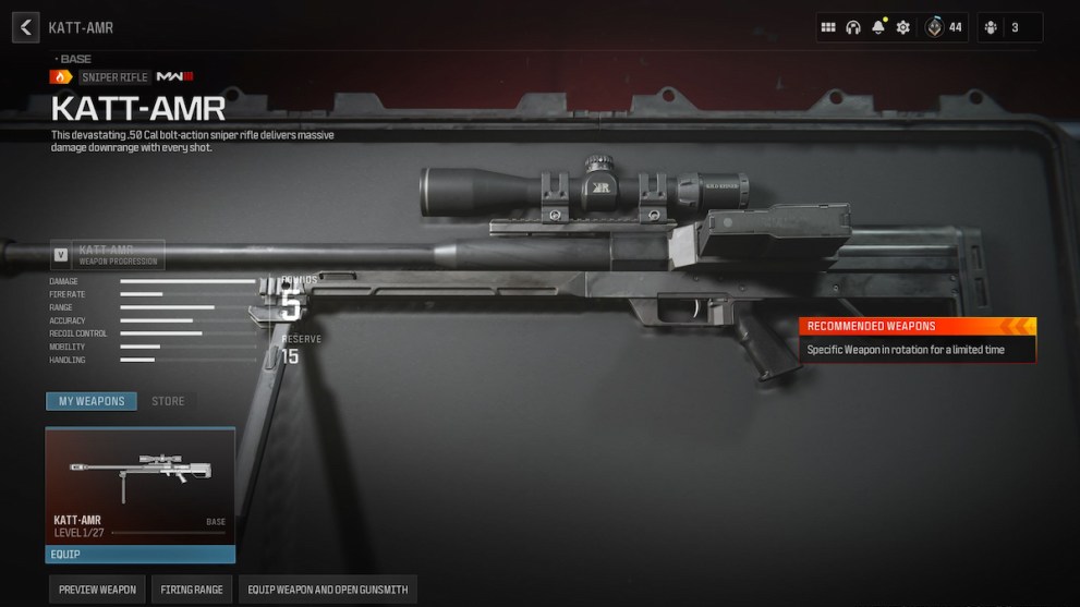 KATT-AMR Sniper Rifle MW3