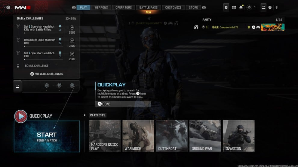 modern warfare 3 how to filter game modes quickplay MW3