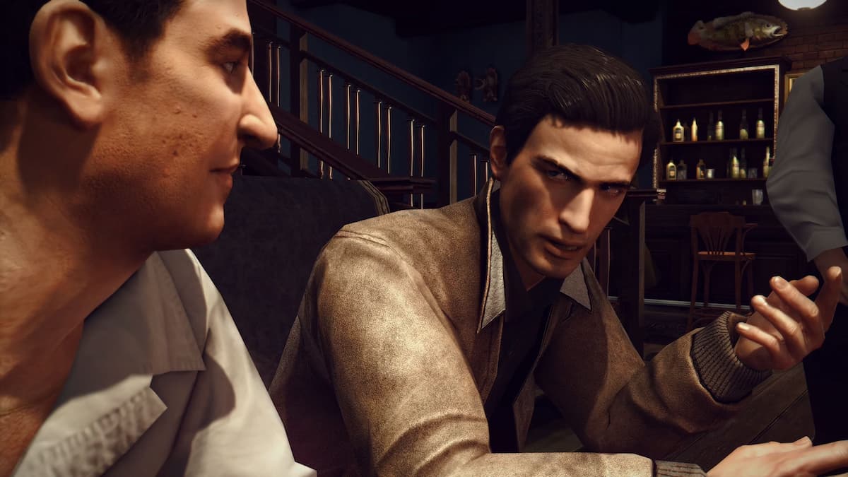 Two characters having a conversation in Mafia 2