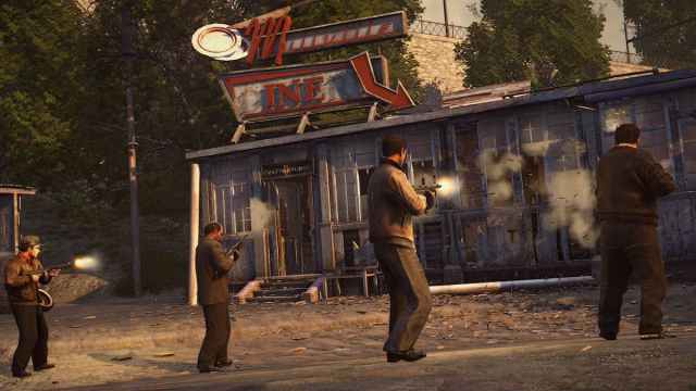 Mafia 2 gang members shooting up an establishment