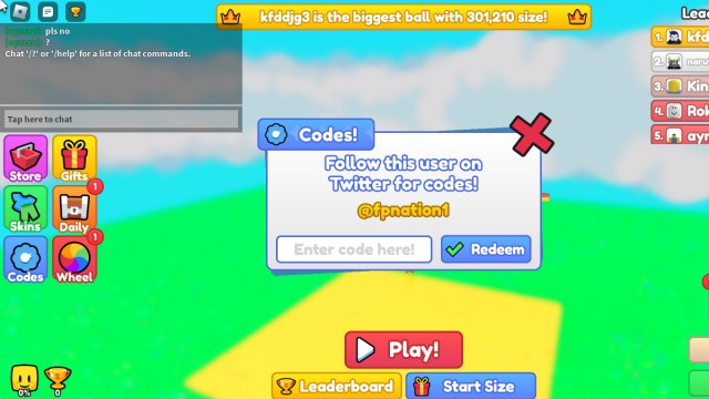 How to Redeem Codes in Ball Eating Simulator