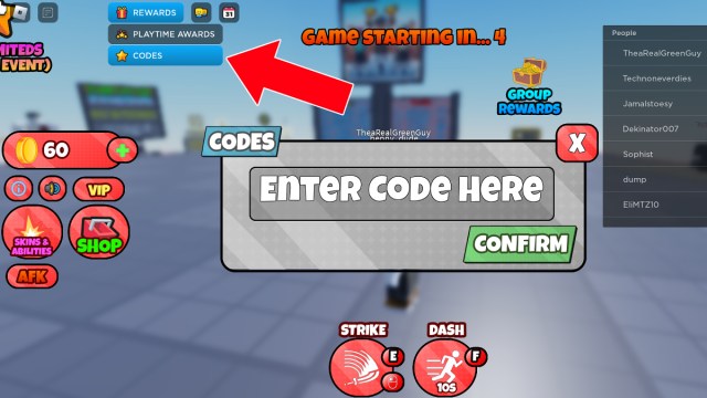 How to Redeem Codes in Roblox Zone Rush.