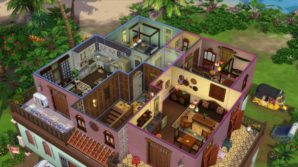 Multiple units within the same house on one lot in The Sims 4 For Rent.