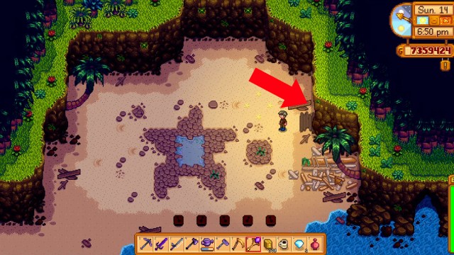 The entrance to the Pirate Cove in Stardew Valley.