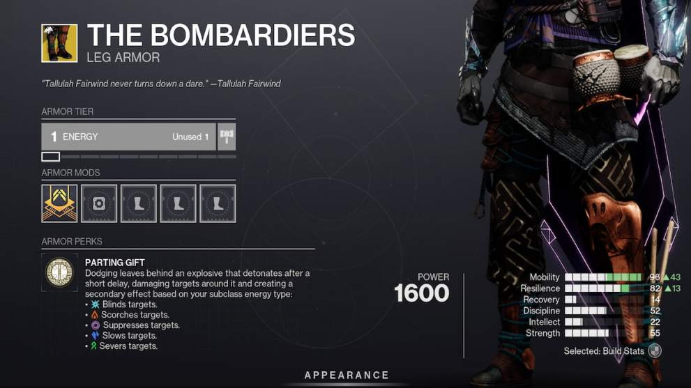 The Bombardiers Exotic Armor in Destiny 2