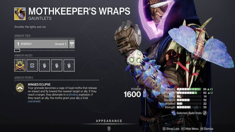 The Mothkeeper Wraps Exotic armor in Destiny 2