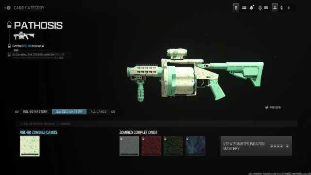 RGL-80 Pathosis Zombies Camo Challenges in MW3