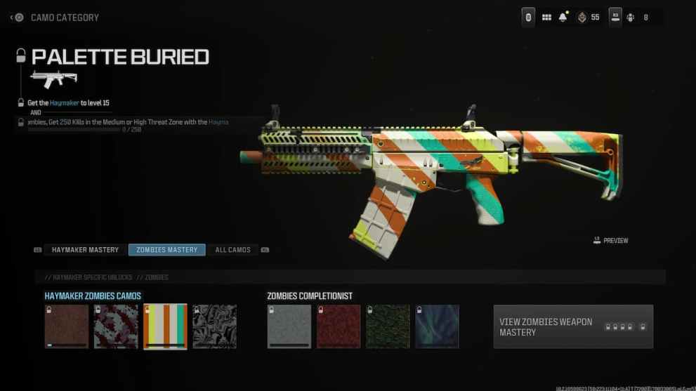 Haymaker Palette Buried Zombies Camo Challenge in MW3